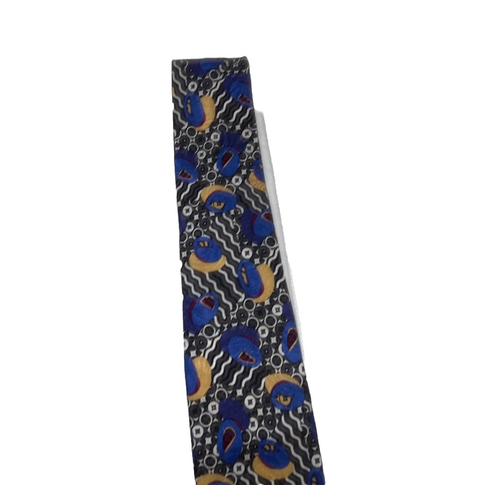Oleg Cassini Black Geometric Neck Tie